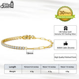 14K Plated 925 Silver 3mm Tennis Bracelet Chain SB119