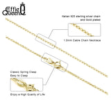 925 Silver Chain Necklace 18K Jewelry