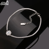 925 Silver 1.5mm CZ Tennis Bracelet 14K Chain for Women SB142