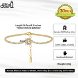 925 Silver 1.5mm CZ Tennis Bracelet 14K Chain for Women SB142