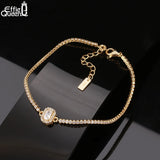 925 Silver 1.5mm CZ Tennis Bracelet 14K Chain for Women SB142