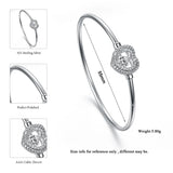 925 Silver Micro Zircon Circle Heart Bangle
