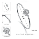 925 Silver Micro Zircon Circle Heart Bangle