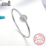 925 Silver Micro Zircon Circle Heart Bangle