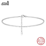 925 Silver 2mm Ball Bead Chain Anklet Summer Beach Foot Chain Ankle Straps