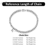 925 Silver Bead Ball Chain Bracelet for Women Girls