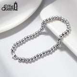 925 Silver Bead Ball Chain Bracelet for Women Girls