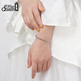 925 Silver Bead Ball Chain Bracelet for Women Girls