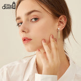 925 Silver Freshwater Pearl Rectangular Dangle Earrings GPE29