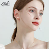 925 Silver Pearl Tassel Earrings Long Chain GPE42