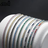 925 Silver Adjustable Tennis Chain Bracelet Women Zirconia Jewelry SB149
