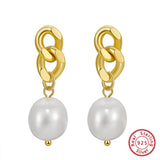 925 Silver Freshwater Pearl Drop Earrings GPE53