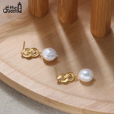 925 Silver Freshwater Pearl Drop Earrings GPE53