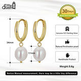 925 Silver Vintage Pearl Drop Earrings Freshwater Pearl Earrings for Women