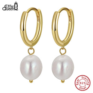 925 Silver Vintage Pearl Drop Earrings Freshwater Pearl Earrings for Women