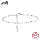 Adjustable 925 Sterling Silver 3mm Rhombus Chain Anklets for Women