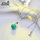 925 Silver Turquoise Pendant Women Necklace Party Jewelry