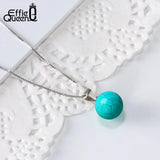 925 Silver Turquoise Pendant Women Necklace Party Jewelry