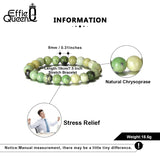 Chrysoprase Stone Bracelet 8mm Beads Elastic Rope Couples