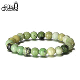 Chrysoprase Stone Bracelet 8mm Beads Elastic Rope Couples
