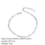 Classic Diamond-Cut Chain Ecliptic Anklet Real 925 Silver Delicate Adjustable