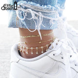 Classic Diamond-Cut Chain Ecliptic Anklet Real 925 Silver Delicate Adjustable