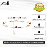 14K Garnet Beaded Ball Anklet for Women Adjustable Foot Chain Ankle Straps