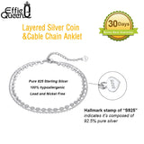 Bohemian 4mm Coin Chain Anklet Layered Barefoot Jewelry