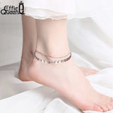 Bohemian 4mm Coin Chain Anklet Layered Barefoot Jewelry