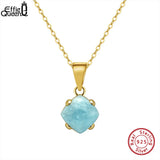Aquamarine Pendant Sterling Silver Gemstone Necklace Gift