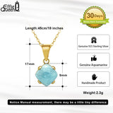 Aquamarine Pendant Sterling Silver Gemstone Necklace Gift