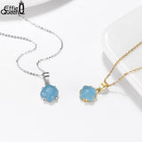 Aquamarine Pendant Sterling Silver Gemstone Necklace Gift