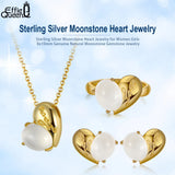 925 Silver Moonstone Necklace Heart Pendant Jewelry GMN08