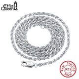 1.2mm 1.5mm 1.7mm Rope Chain Necklace 40-60cm 925 Silver Jewelry DSC29
