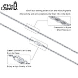 1.2mm 1.5mm 1.7mm Rope Chain Necklace 40-60cm 925 Silver Jewelry DSC29