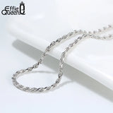 1.2mm 1.5mm 1.7mm Rope Chain Necklace 40-60cm 925 Silver Jewelry DSC29