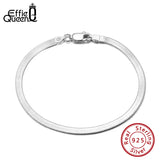 Italian 3mm Herringbone Chain Bracelet 925 Sterling Silver Hand Chain