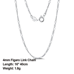 Italian 925 Silver Diamond-Cut 4mm Link Chain Necklace