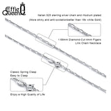 Italian 925 Silver Diamond-Cut 4mm Link Chain Necklace