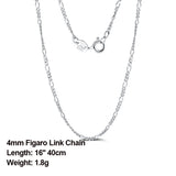 Italian 925 Silver Diamond-Cut 4mm Link Chain Necklace
