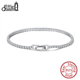 Men's Tennis Bracelet S925 Silver CZ Chain Hip Hop Style 2mm 3mm 4mm Charms