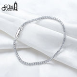 Men's Tennis Bracelet S925 Silver CZ Chain Hip Hop Style 2mm 3mm 4mm Charms