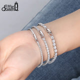 Men's Tennis Bracelet S925 Silver CZ Chain Hip Hop Style 2mm 3mm 4mm Charms