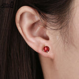 Gemstone Garnet Amethyst Citrine Earrings 925 Sterling Silver Ear Stud