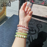 Rose Quartz Bracelet Natural Beaded Yoga Bracelet