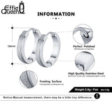 Small Round 19mm Silver Earrings Punk Stainless Steel Hoops for Men Women
