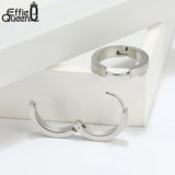 Small Round 19mm Silver Earrings Punk Stainless Steel Hoops for Men Women