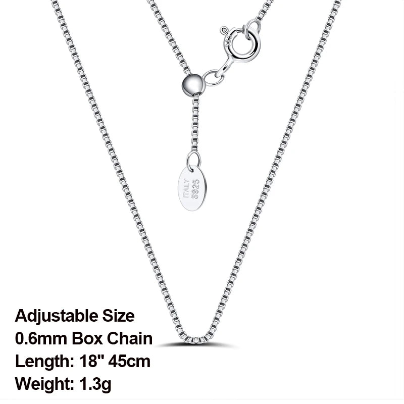 925 Silver Adjustable Chain Necklace 18in Basic Silver Neckl