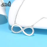 925 Silver Infinity Love Pendant Necklace with Zircon Charm