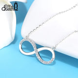 925 Silver Infinity Love Pendant Necklace with Zircon Charm